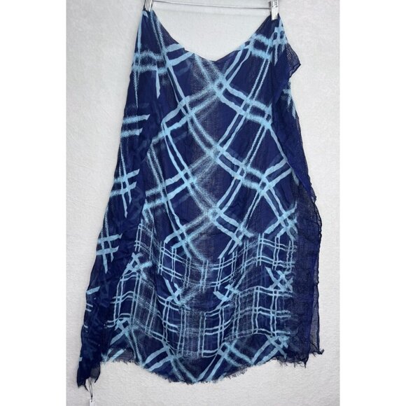 Vera Bradley Plaid Blue Teal Sheer Scarf Wrap NWOT - Picture 8 of 11